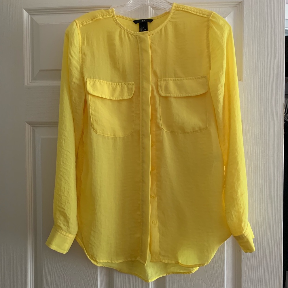 H&M Yellow Sheer Blouse